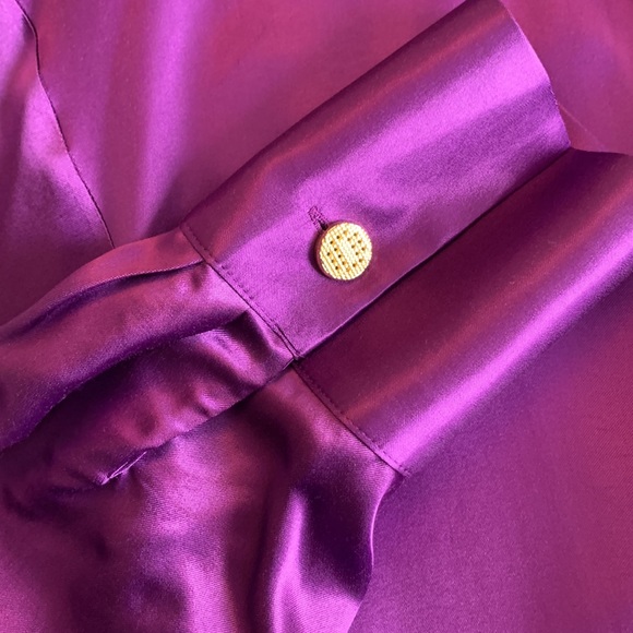 SOLD || Zara Purple Satin Effect Wrap Dress- Size L - Picture 4 of 13